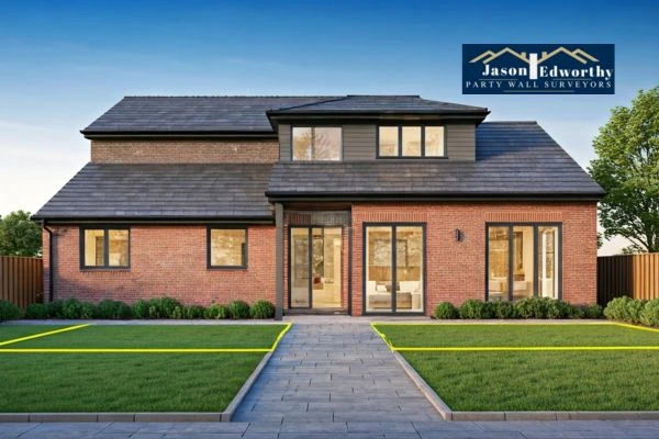 Home extension focusing on boundary line Wootton Bassett